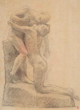 Camille Claudel, dessin d’après dans Sakountala pour sa publication dans L’Art décoratif, fusain sur papier, vers 1888